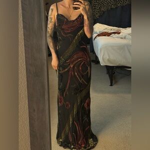 Elegant Lillie Rubin Black and Red Beaded Dress